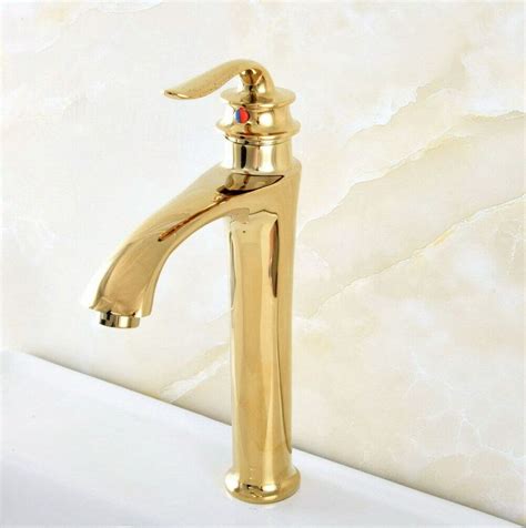 New Golden Brass Single Handle Hot Cold Tap Washbasin Mixer Sink Faucet Zsf Ebay