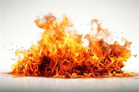 Premium AI Image | Fire flames isolated on white background