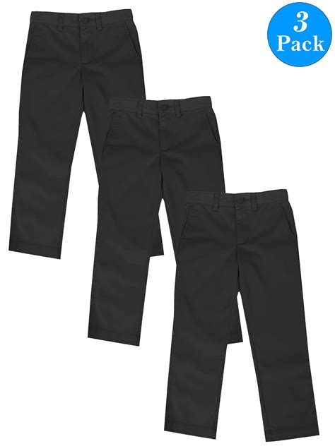 Boys Flat Front School Uniform Pants (3-Pack) (Big Boys) - Walmart.com