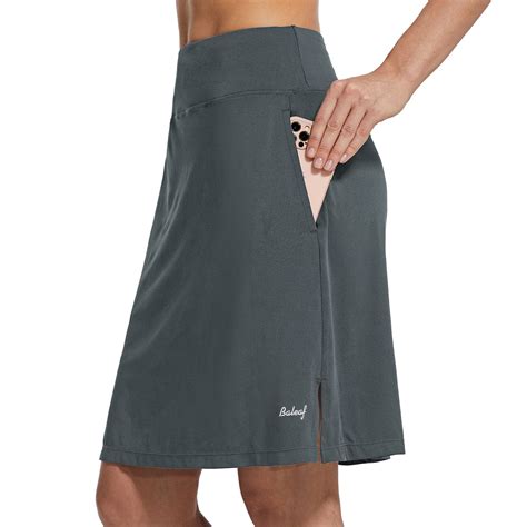 Baleaf Women S 20 Knee Length Skorts Skirts Athletic Modest Sports Golf Casual Skirt Zipper