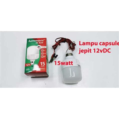 Jual Lampu Led Dc V Lumment W Model Lansung Jepit Ke Baterai