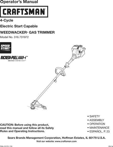 Craftsman User Manual Gas Trimmer Manuals And Guides L