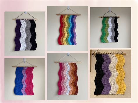 Crochet Pride Pattern Lgbtq Queer Lesbian Bisexual Flag Wall Etsy Australia