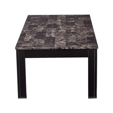 Impressive 3 Piece Occasional Table Set With Marble Top Black