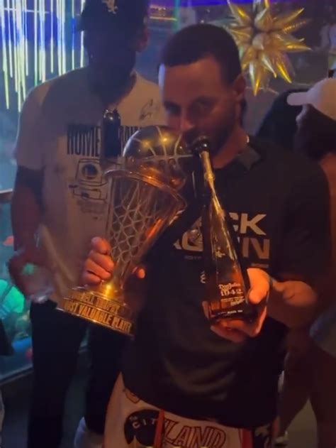 Watch Steph Curry Party With Nba Finals Mvp Trophy As Warriors Star