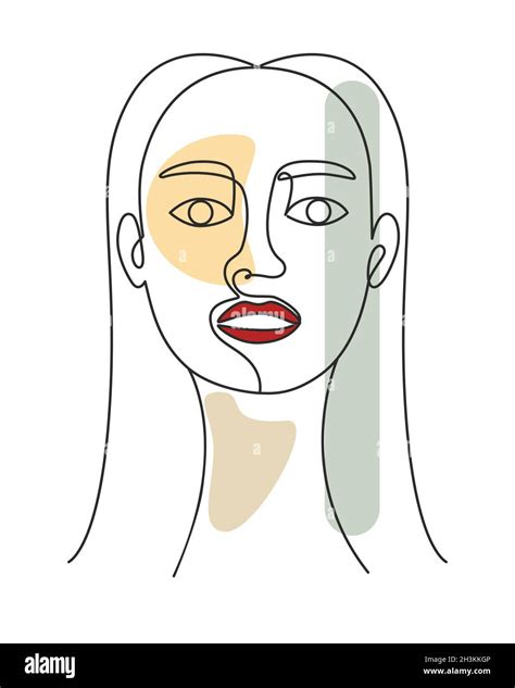 Girl Face In Minimal Style Line Art Stock Vector Image And Art Alamy