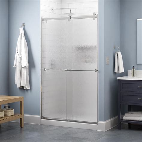 Delta Lyndall 48 X 71 In Frameless Contemporary Sliding Shower Door In