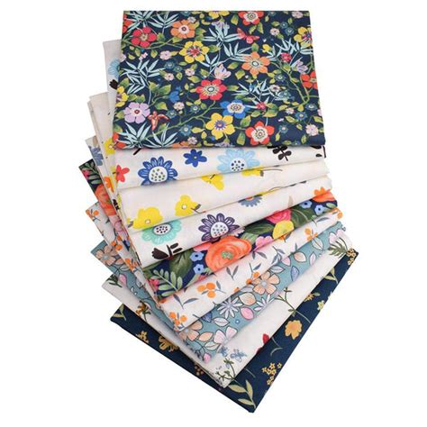 1 X Brand New 9 Pieces 46cm X 56cm Fat Quarters Quilting Fabric Bundle