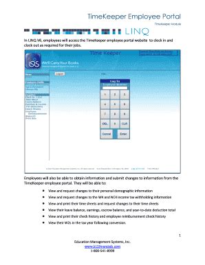 Fillable Online TimeKeeper Employee Portal Fax Email Print PdfFiller