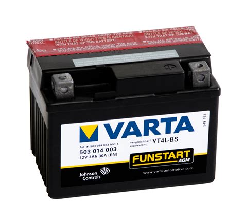 Motobaterie Varta 12V 3Ah 30A YT4L BS 503014 pravá Bonatrade