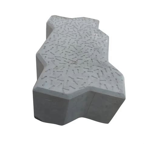 Gray Concrete Zig Zag Unipaver Block For Flooring Dimensions 10 X 5