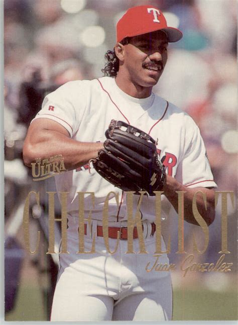 Ultra Checklists A Juan Gonzalez Nm Mt Simicards Beckett