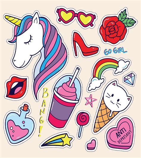 Kawaii Unicorn Sticker Pack Buy 2 Get 1 Free Buy 2 Of Our Sticker Sets And Get A 3rd Sticker