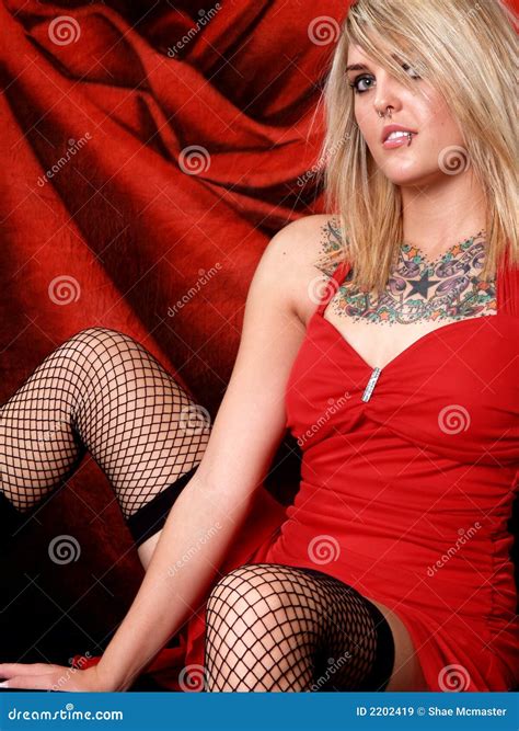 Tattooed Blonde Model Stock Image Image Of Sexual Human