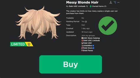 Sniping Messy Blonde Hair Roblox Free UGC Limited YouTube