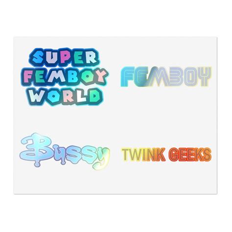 Super Gay Femboy Twink Geek Sticker Sheets Holographic Etsy