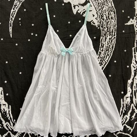 Adorable Sheer Mesh Babydoll Style Lingerie In Depop