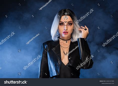 Sexy Ash Blonde Woman Leather Jacket Stock Photo Shutterstock