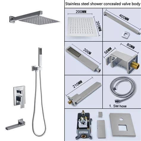 Farida Sus Stainless Shower Set For Bathroom Rainfall Shower Set Cold Hot Shower Set With