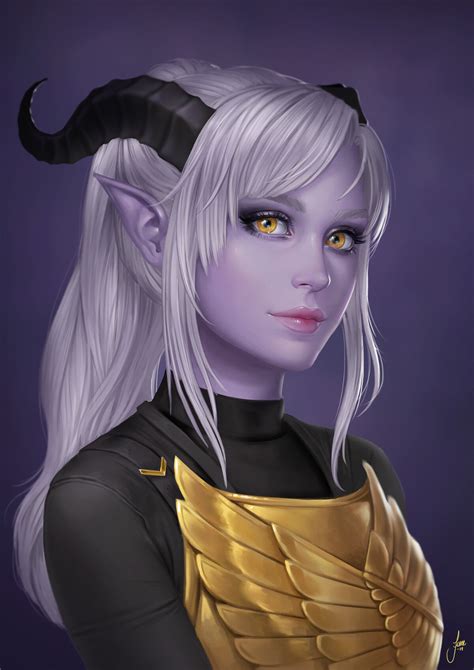 Artstation Octavia June Jenssen Tiefling Female Tiefling Paladin Character Portraits