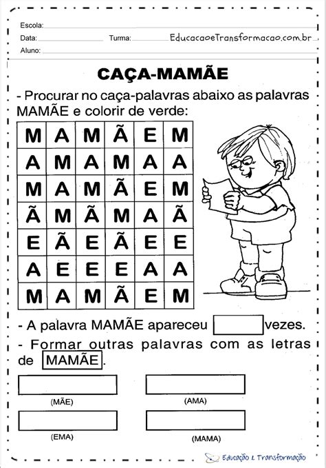 Atividades para o dia das mães para Series iniciais - Cartões para colorir