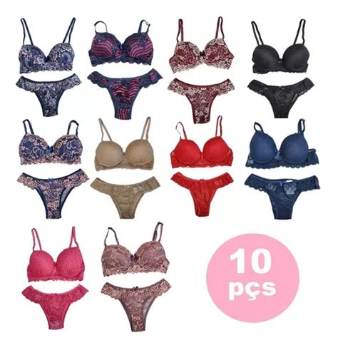 Kit Conjunto Lingerie Luxo Atacado Revenda Bojo Renda Frete Gr Tis