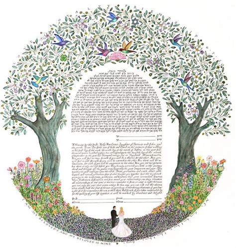 Olive Tree Circle Ketubahs Custom Ketubah Ketubah Interfaith Wedding Wedding Blessing