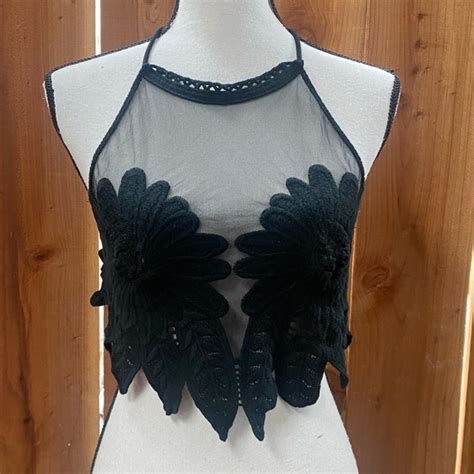 Hot Delicious Tops Hot Delicious Embroidered Floral Halter Top