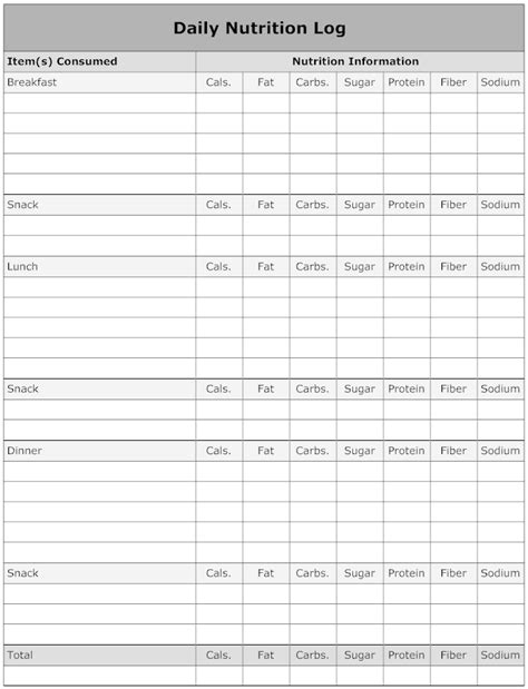 Printable Daily Food Log Printable Word Searches