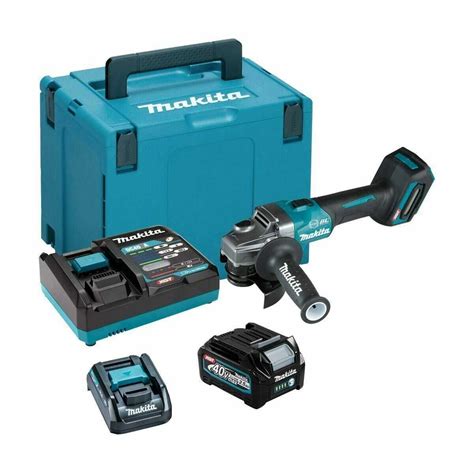 Makita Макита Акумулаторен Безчетков Ъглошлайф 115 40V Батерия Зарядно ...