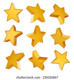 D Gold Star On White Background Stock Illustration