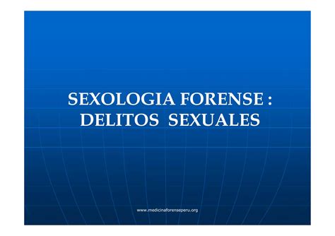 Sexologia Forense Delitos Sexuales Ppt