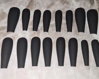 Matte Nude Nails Medium Long Coffin Nails Press On Nails Etsy