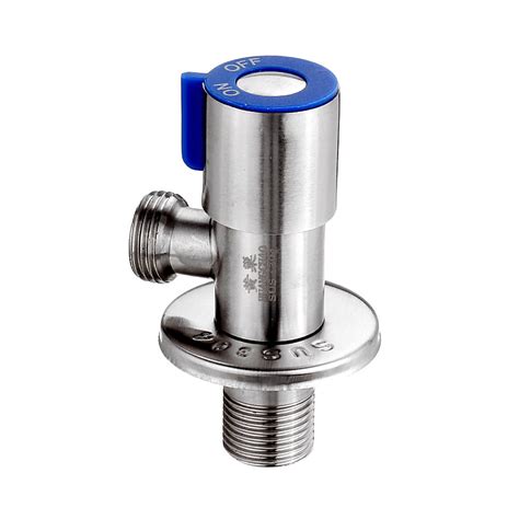 Stainless Steel Brushed Hot Cold Water Triangle Valve G1 2 Thread Angle Valves W Rotatable