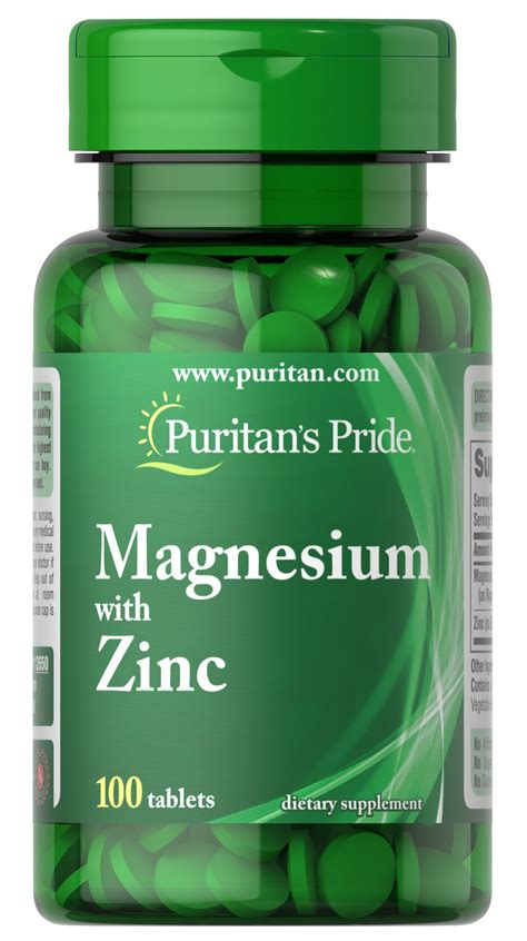 magnesium  zinc  tablets  puritans pride