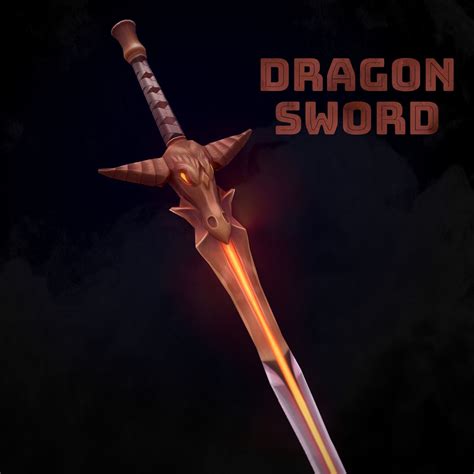 D Model Handpainted Fantasy Dragon Sword Vr Ar Low Poly Cgtrader