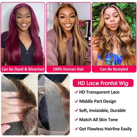 Beaudiva Ombre Highlight Body Wave Lace Front Wig 22 4 30 Honey Blonde