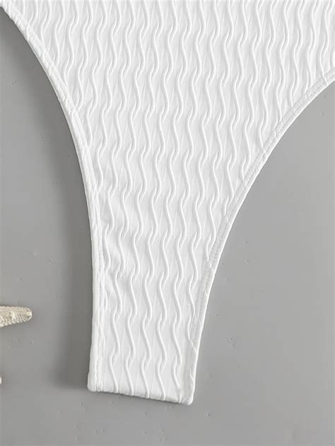 Simple Classic Swimwear One Piece White High Cut Water Soluble Bikini Buy Blue Sexy Open