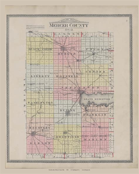 Mercer County Ohio 1900 Mercer Co 7 Old Maps