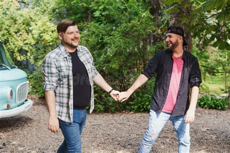 Two Gay Men In Love Enamoured Guys Walking Stock Photo Image Of Park Lifestyle