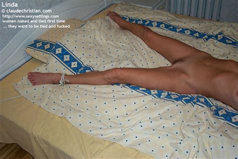 Hot Blonde Tied To Bed