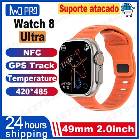 Iwo relógio inteligente dt8 ultra nfc gps track 49mm masculino feminino