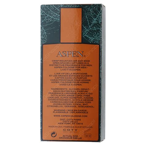Coty Aspen Eau De Cologne Spray 118ml - Buy Online