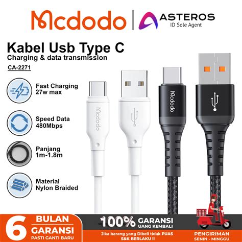 Jual Mcdodo Kabel Data Usb Type C Fast Charging W W W Ca Ca