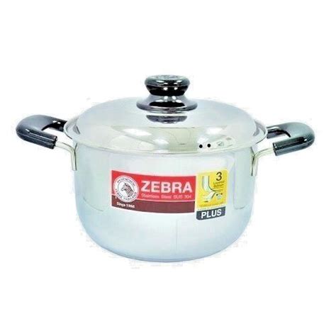 Zebra Stainless Steel Sauce Pot With Lid 3 Layered Bottom 20 Cm 24 Cm