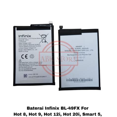 Jual LPD683 Baterai BL 49FX Infinix Hot 8 Hot 9 Hot 12i Hot 20i Smart 5 Smart 6 Nfc HD Plus