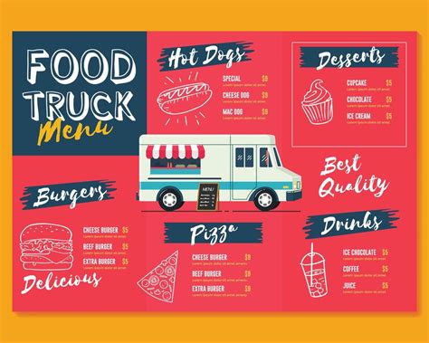 Food Truck Menu Template 11410211 Vector Art At Vecteezy