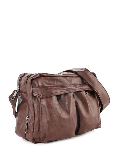 Distressed Leather Edc Crossbody Bag Dark Brown Urban State Indonesia