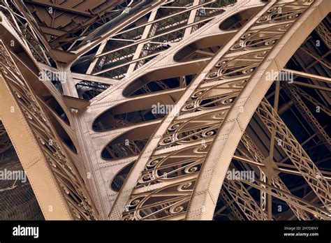 Eiffel Tower Arch Detail Paris France Stock Photo Alamy