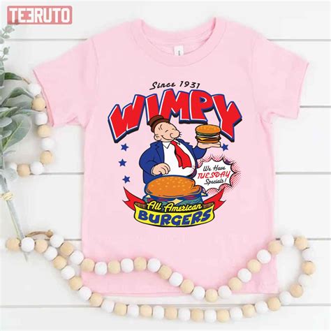 Wimpy Burger Popeye The Sailor Unisex T-Shirt - Teeruto